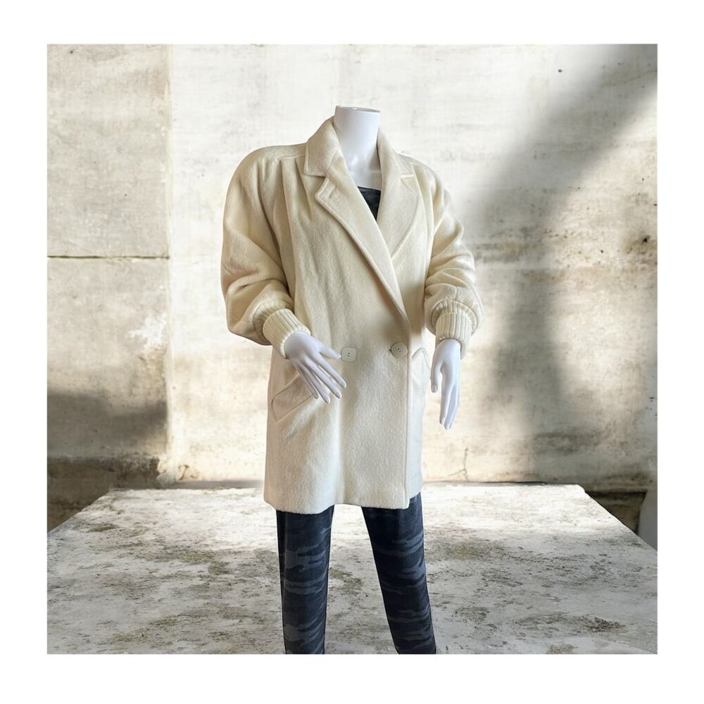 Vintage DONNYBROOK Wiol Blend Ivory Coat Size Medium